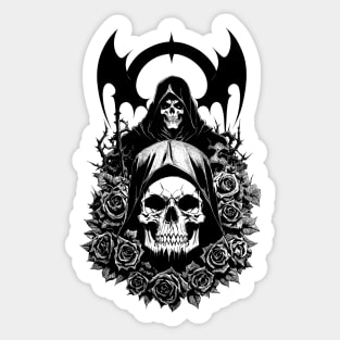 Skull and Roses Sticker